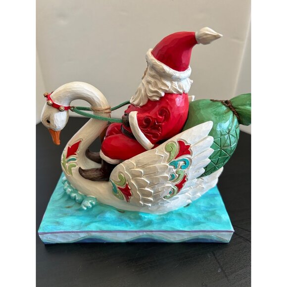 Santa 2022 Christmas 6010824 Figurine On Swan By Jim Shore "Grace & Goodwill" - Picture 2 of 8